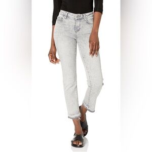 PAIGE Womens 27 AMBER Undone Hem Jeans "Smoky Sky" Greywash Denim